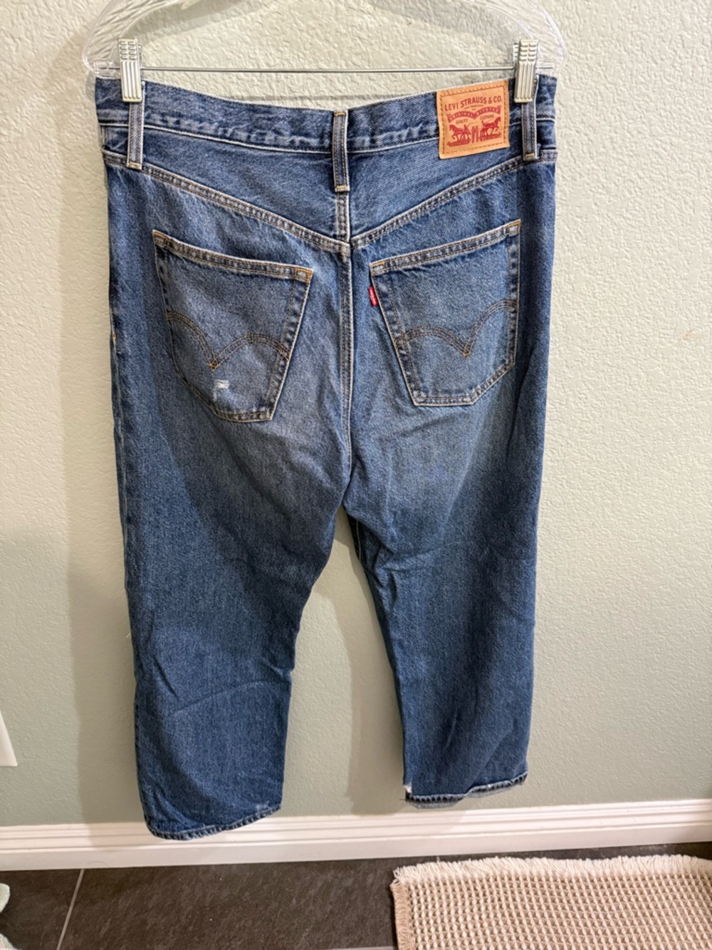 Levi’s Distressed Ribcage Straight Ankle Jeans in Light Blue size 30 - Picture 5 of 8